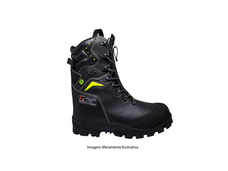 BOTA COURO BOMBEIRO GUARTELÁ CWL FIRE 8 PRETA BICO COMPOSITE CA 38863