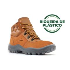 BOTINA SAFETLINE MIURA NOBUCK CARAMELO BICO PLASTICO CA 12783