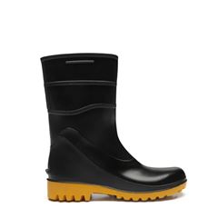 BOTA ACQUA FLEX PRETA SOLADO AMARELO CANO CURTO CA37456