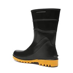 BOTA ACQUA FLEX PRETA SOLADO AMARELO CANO CURTO CA37456