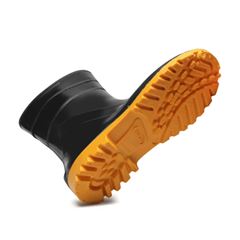 BOTA ACQUA FLEX PRETA SOLADO AMARELO CANO CURTO CA37456