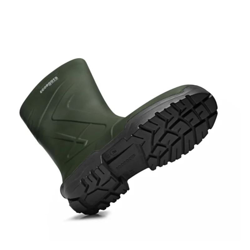 BOTA ECOBOOTS POLYTECH CANO LONGO VERDE COM SOLADO PRETA CA 35047