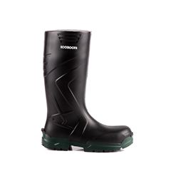 BOTA ECOBOOTS POLYTECH CANO LONGO PRETA SOLADO VERDE CA 35047