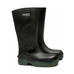 BOTA ECOBOOTS POLYTECH CANO LONGO COMPOSITE PRETA SOLADO VERDE CA 34233