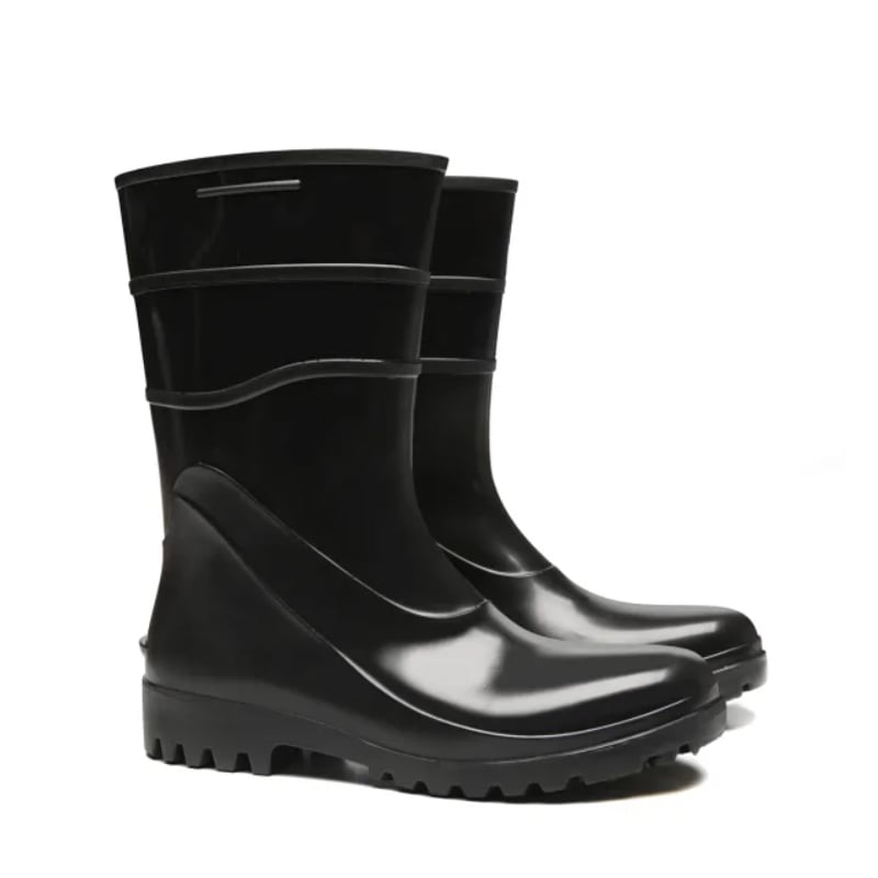 BOTA PVC BRACOL ACQUA FLEX SEM FORRO CANO MEDIO SEM BICO PRETA CA 37456