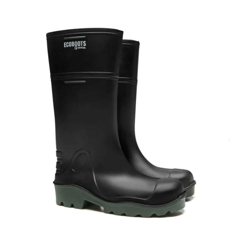 BOTA ECOBOOTS PURESAFE CANO LONGO PRETA SOLADO VERDE COMPOSITE CA 34233