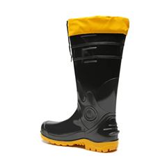 BOTA BRACOL BPL CANO LONGO POLAINA PRETA COM SOLADO AMARELO CA 37455