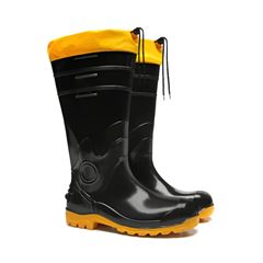 BOTA BRACOL BPL CANO LONGO POLAINA PRETA COM SOLADO AMARELO CA 37455