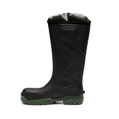 BOTA ECOBOOTS CANO LONGO POLAINA BICO COMPOSITE PRETA SOLADO VERDE CA34233