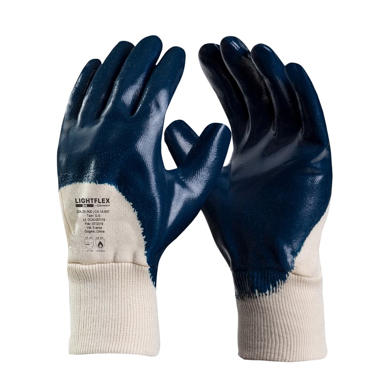 LUVA DANNY LIGHTFLEX 3/4 LATEX NITRILICO AZUL CA 14957