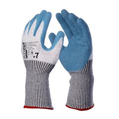 LUVA DANNY FLEXCUT PUNHO LONGO LATEX CORRUGADO AZUL CA 32407