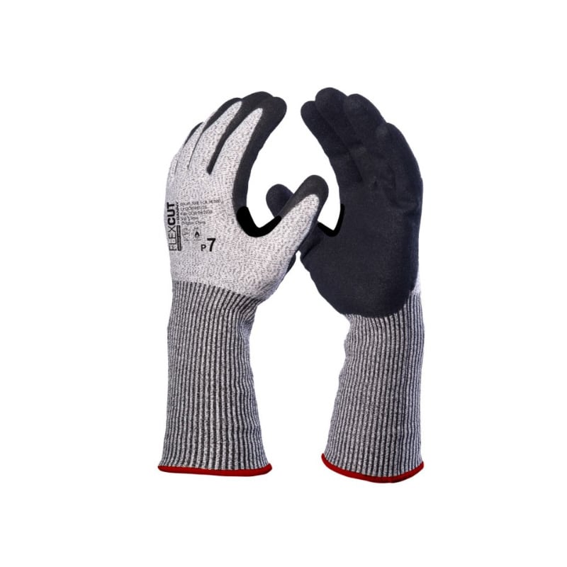 LUVA DANNY FLEXCUT PUNHO LONGO NITRILICO CINZA CA 34000