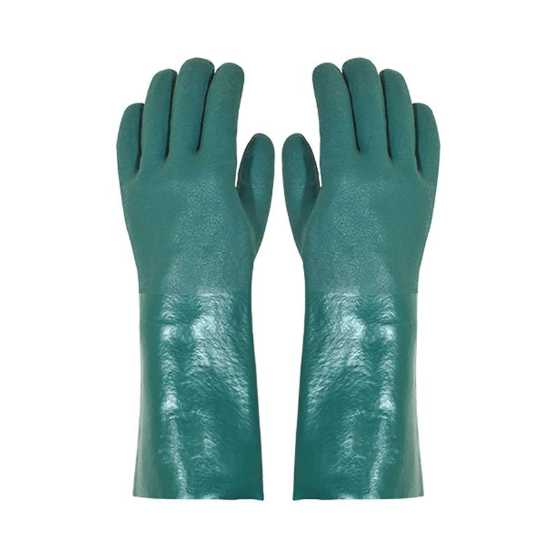 LUVA PALMA ASPERA 35CM VERDE PLASTCOR COM FORRO PVC FLEXIVEL CA 34570