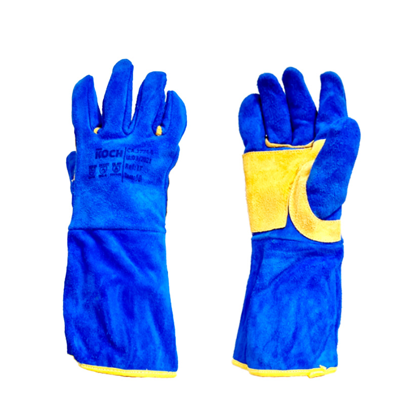 LUVA TERMOKOCH RASPA SOLDADOR AZUL PUNHO 15CM CA27744