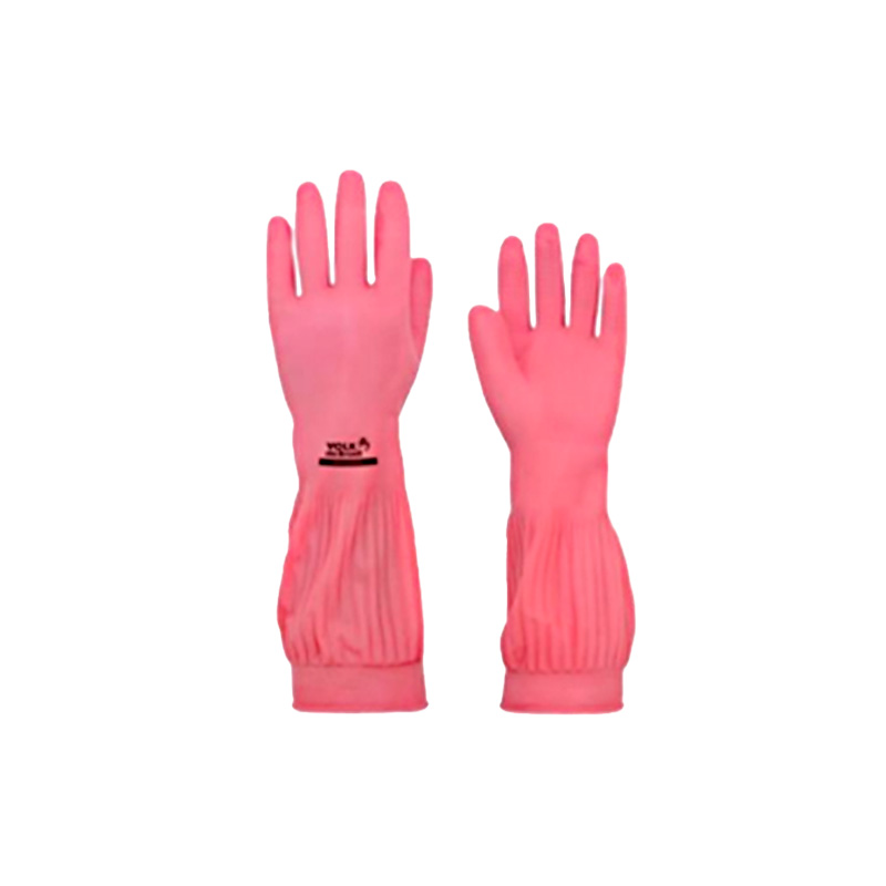 LUVA VOLK LATEX NATURAL SEM RANHURA SEM FORRO ROSA PUNHO 32 CM CA 36368