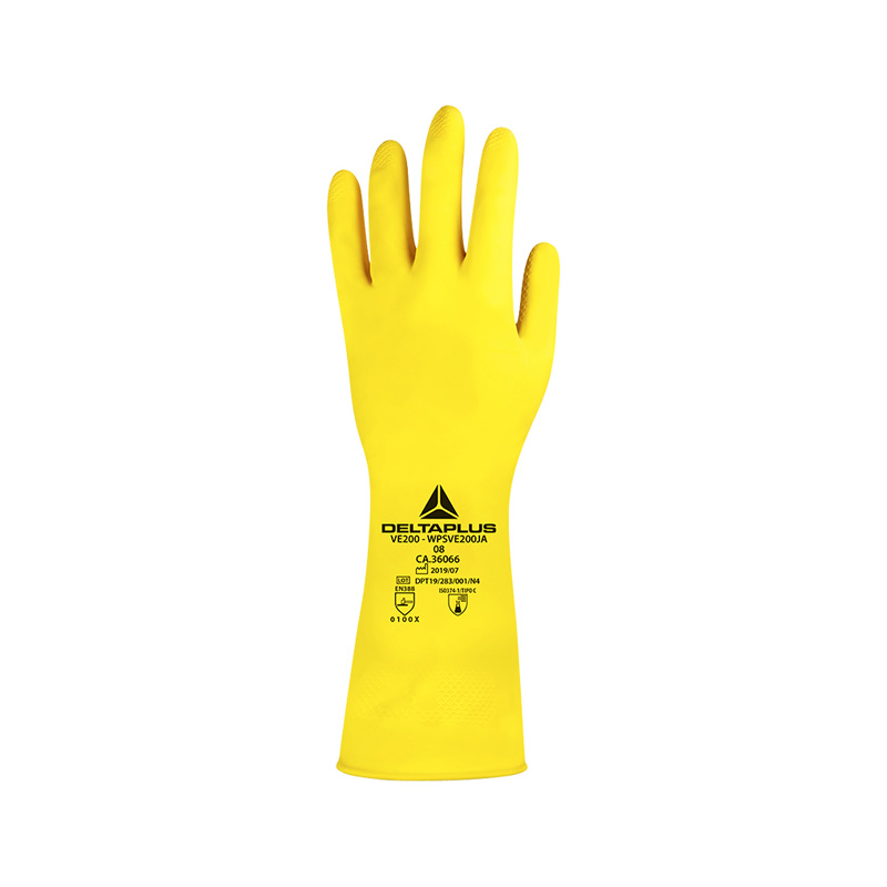 LUVA VE200 P WPSVE200JA07 DELTAPLUS PROTECAO QUIMICA COM FORRO LATEX BORRACHA NATURAL CA36066