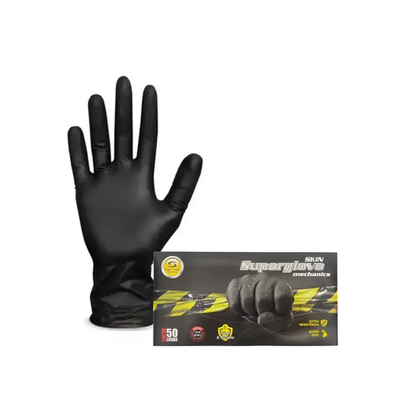 LUVA SUPERGLOVE CX25PRS SUPER SAFETY BORRACHA NITRILICA CA 38645