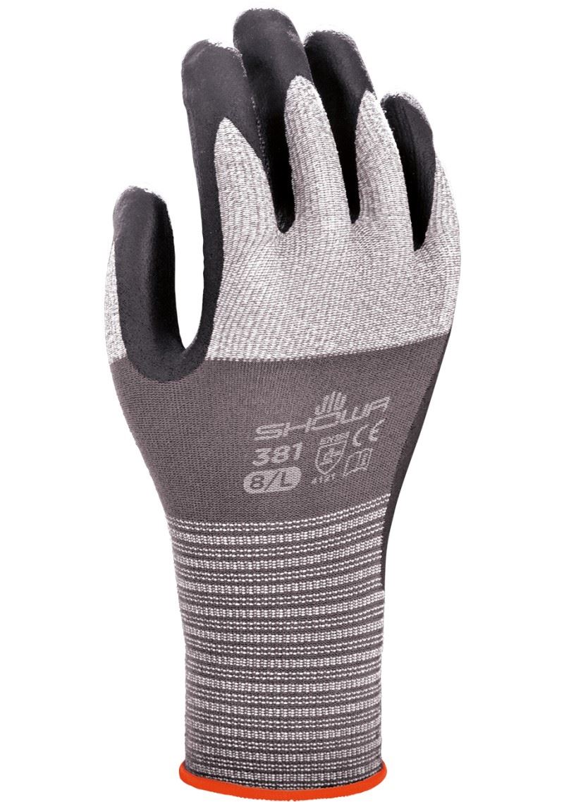 SHOWA 380, Rivestimento in Nitrile microporoso, Usi generici, Blu con palmo nero, 6/S