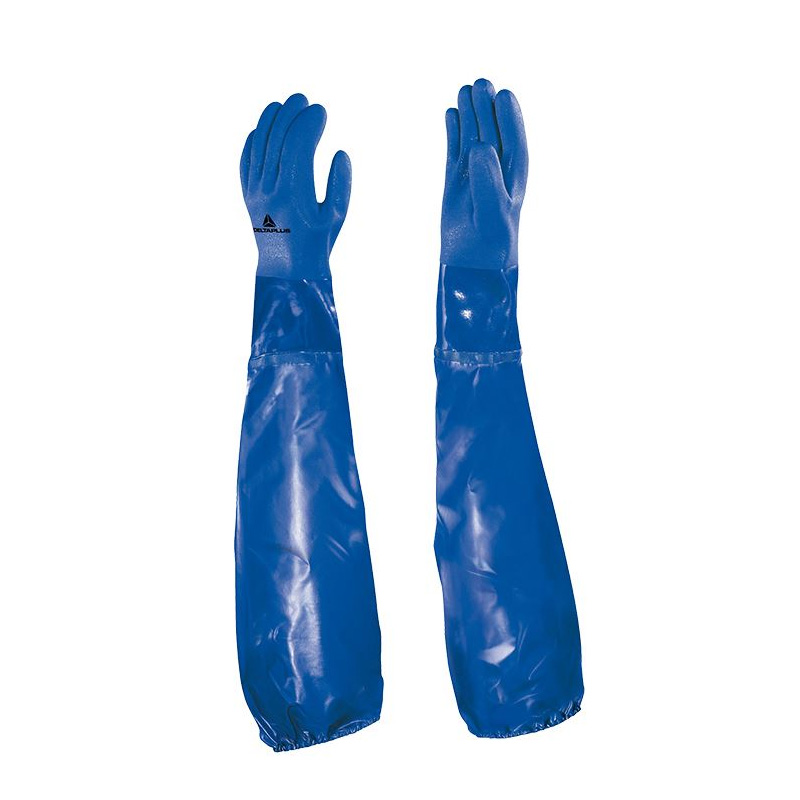 LUVA DELTAPLUS PVC VE766 62CM AZUL M-08 CA 41474
