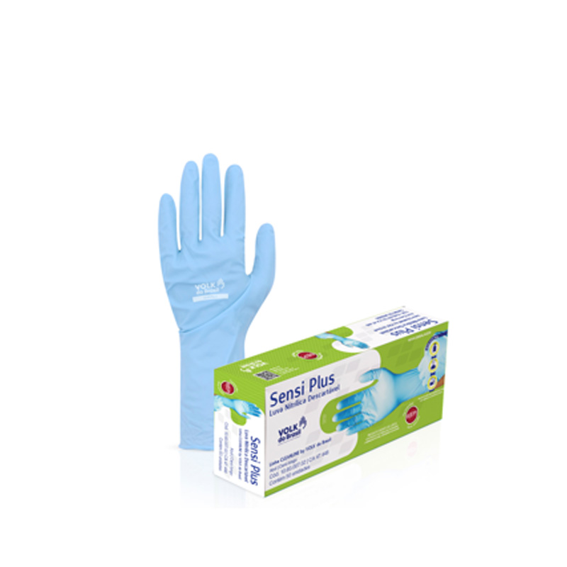 LUVA VOLK NITRILICA SENSI PLUS AZUL CA 47448