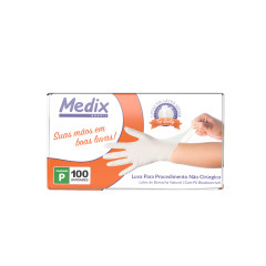 LUVA PROCEDIMENTO MEDIX LATEX BIOLOGICA COM PÓ CX100UN CA 43596/44396