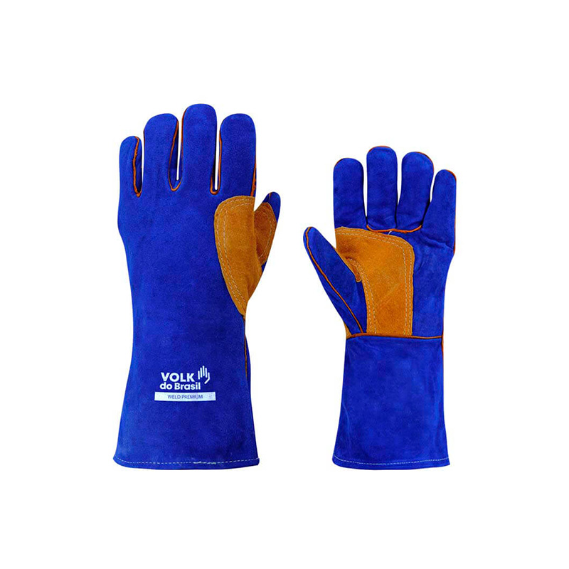 LUVA VOLK SOLDA WELD PREMIUM MAO ESQUERDA AZUL E LARANJA 33CM TAMANHO UNICO CA 17158