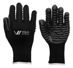 LUVA VOLK MALHA TRICOTADA ANTIVIBRACAO GORILA NITRILO FOAM CA 38257
