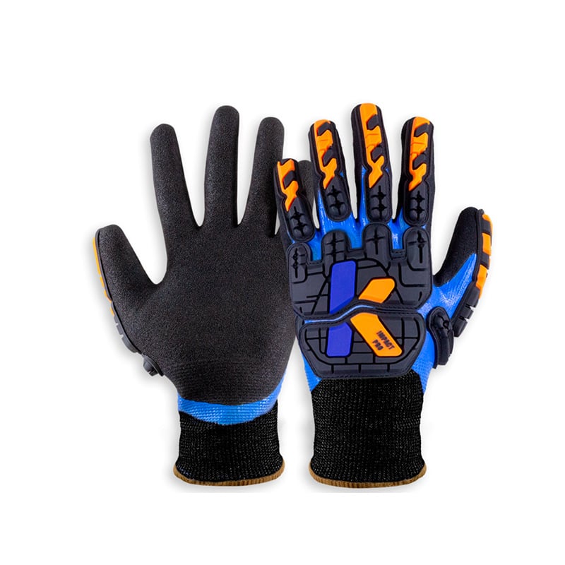 LUVA KALIPSO IMPACT PRO FULL FIBRAS DE POLIETILENO AZUL-PRETA CA 50882