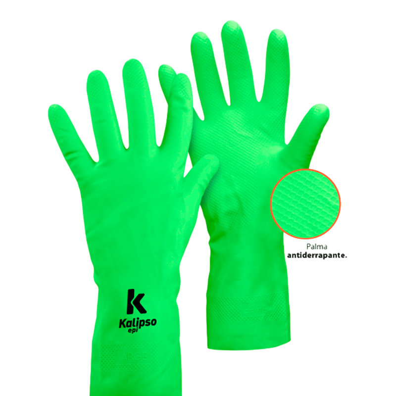 LUVA KALIPSO LATEX SUPER SILVER LIGHT VERDE CA 51229