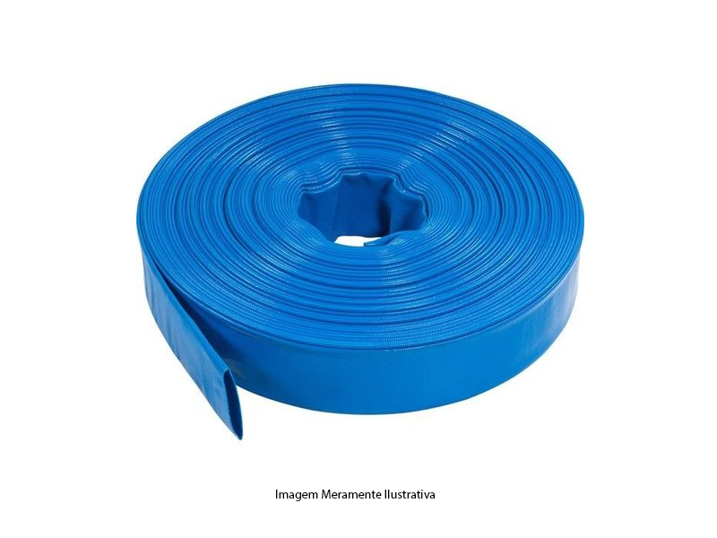 MANGUEIRA CHATA HIMAFLEX PVC FLAT AZUL 03” (ROLO 50 MT)
