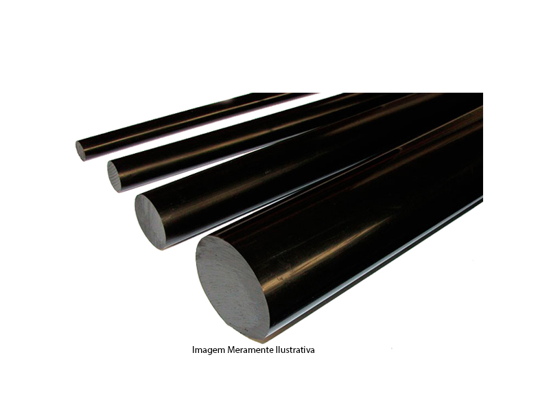 BARRA NYLON REDONDA PRETO 040 X 1000 MM