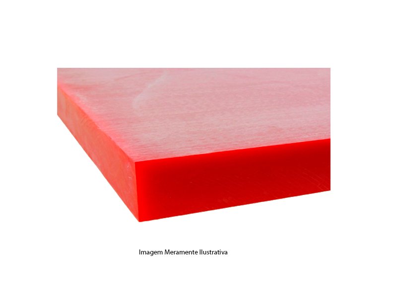 PLACA PU POLIURETANO VERMELHA 09,5 X 989 X 1000 MM