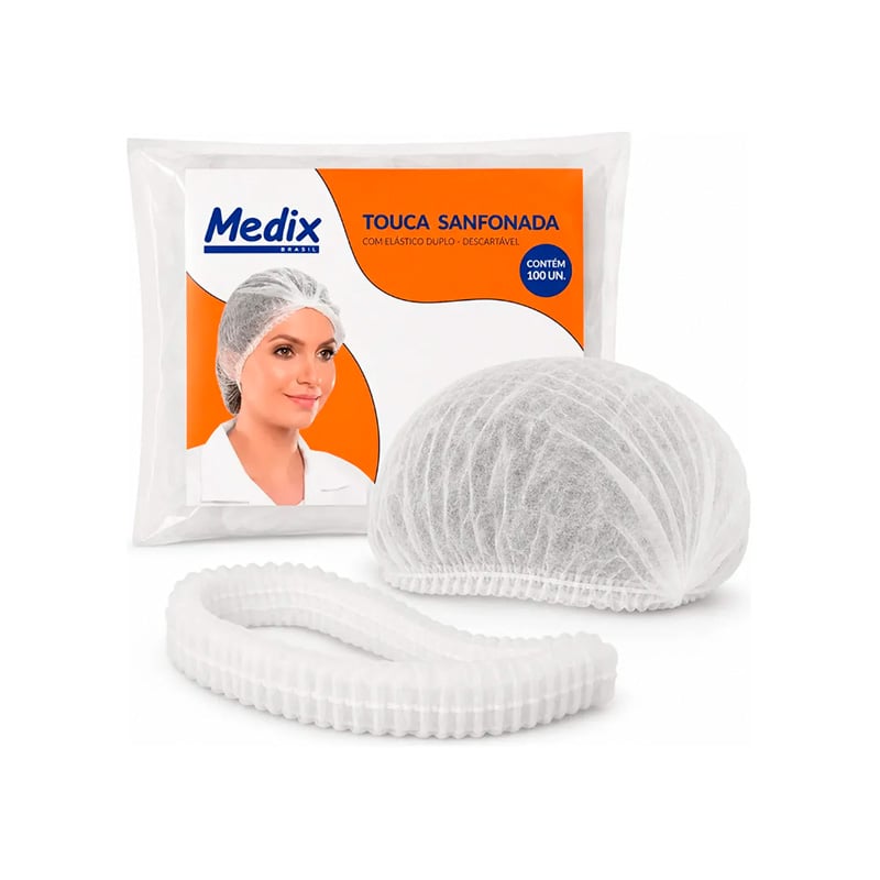 TOUCA TNT MEDIX DESCARTAVEL SANFONADA 10 GRAMAS BRANCA PT100UN