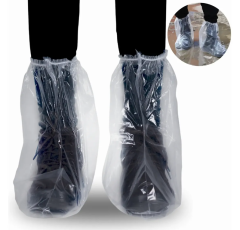 BOTA DESCARTAVEL POLIETILENO COM ELASTICO PACOTE COM 100 UNIDADES