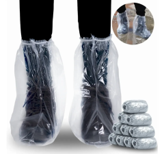 BOTA DESCARTAVEL POLIETILENO COM ELASTICO PACOTE COM 100 UNIDADES