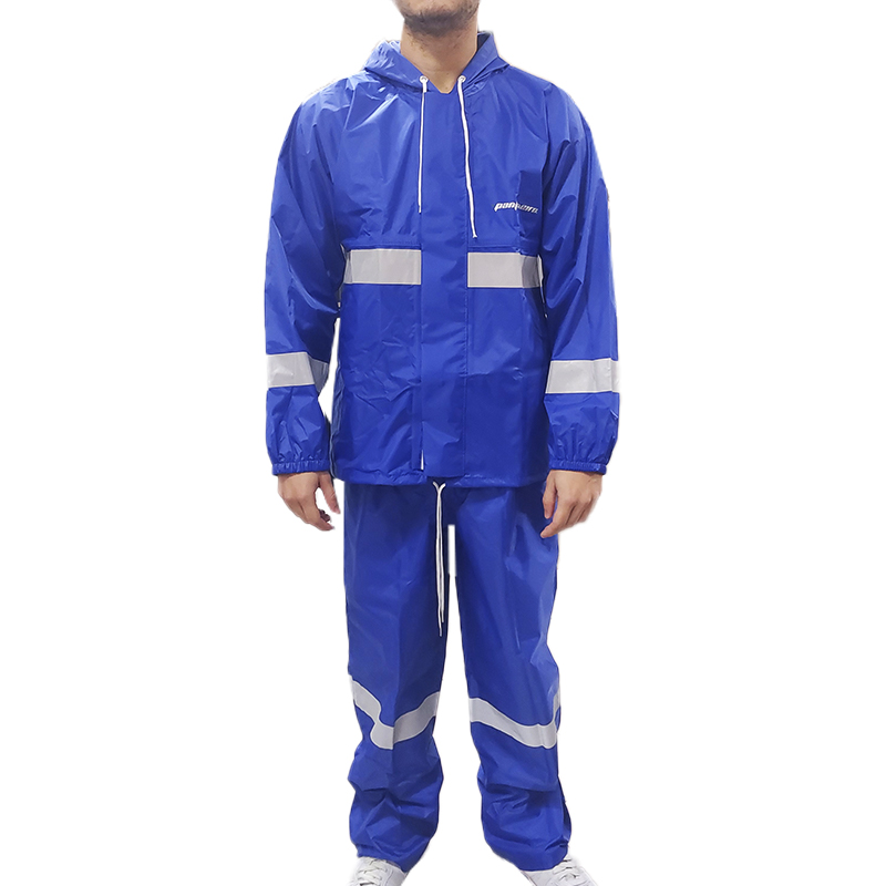 CONJUNTO NYLON EMBORRACHADO AZUL ROYAL COM REFLETIVO CA 42186/42187