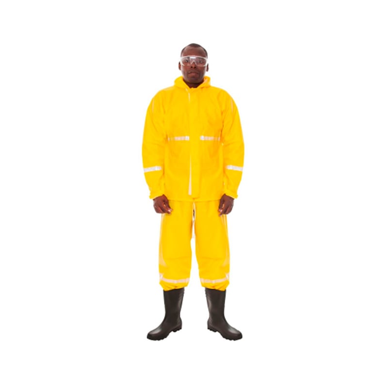 CONJUNTO MOTOQUEIRO PIONEIRA PVC COM REFLETIVO AMARELO OURO CA 28500/28501