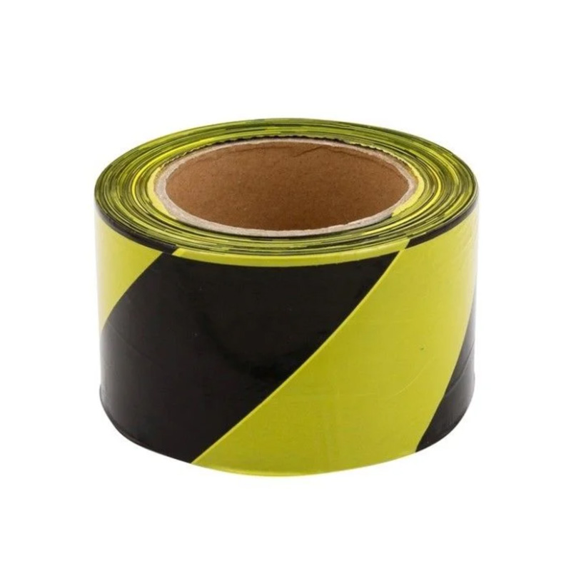 FITA ISOLAMENTO SEGMENTO ZEBRADA PRETA / AMARELA ROLO 150M