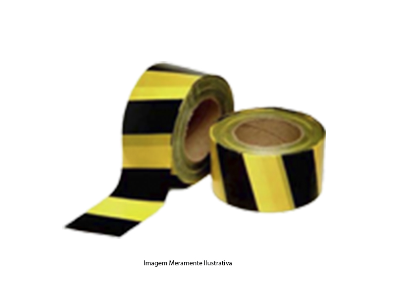 FITA ISOLAMENTO SEGMENTO ZEBRADA PRETA / AMARELA ROLO 200M
