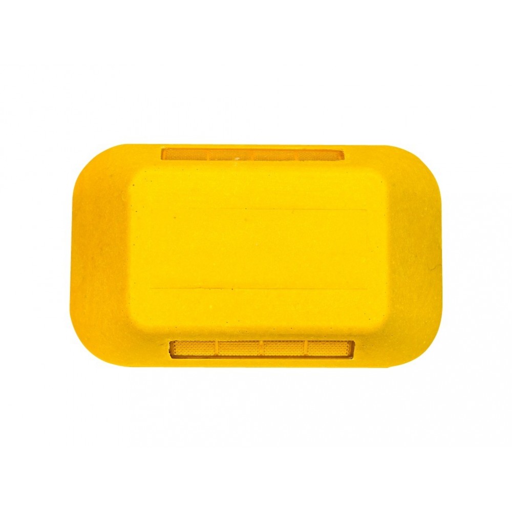 TACHA BIDIRECIONAL SINALIZAÇAO AMARELA COM REFLETIVO AMBAR-AMARELO 8 X 10 CM