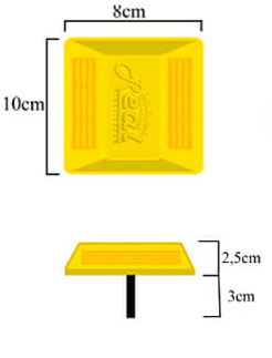 TACHA MONODIRECIONAL AMARELO 08,0 X 10 CM