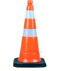CONE SEMIFLEX BFORT BASE BORRACHA REFLETIVO LARANJA E BRANCO 75CM