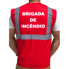 COLETE REFLETIVO BRIGADA DE INCENDIO VERMELHO