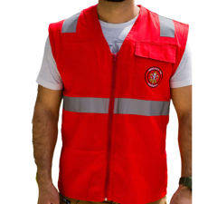 COLETE REFLETIVO BRIGADA DE INCENDIO VERMELHO