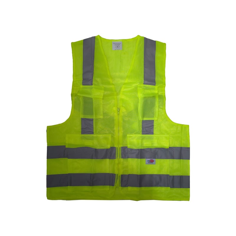 COLETE SINALIZACAO SANSAFETY REFLETIVO 4 BOLSOS VERDE P