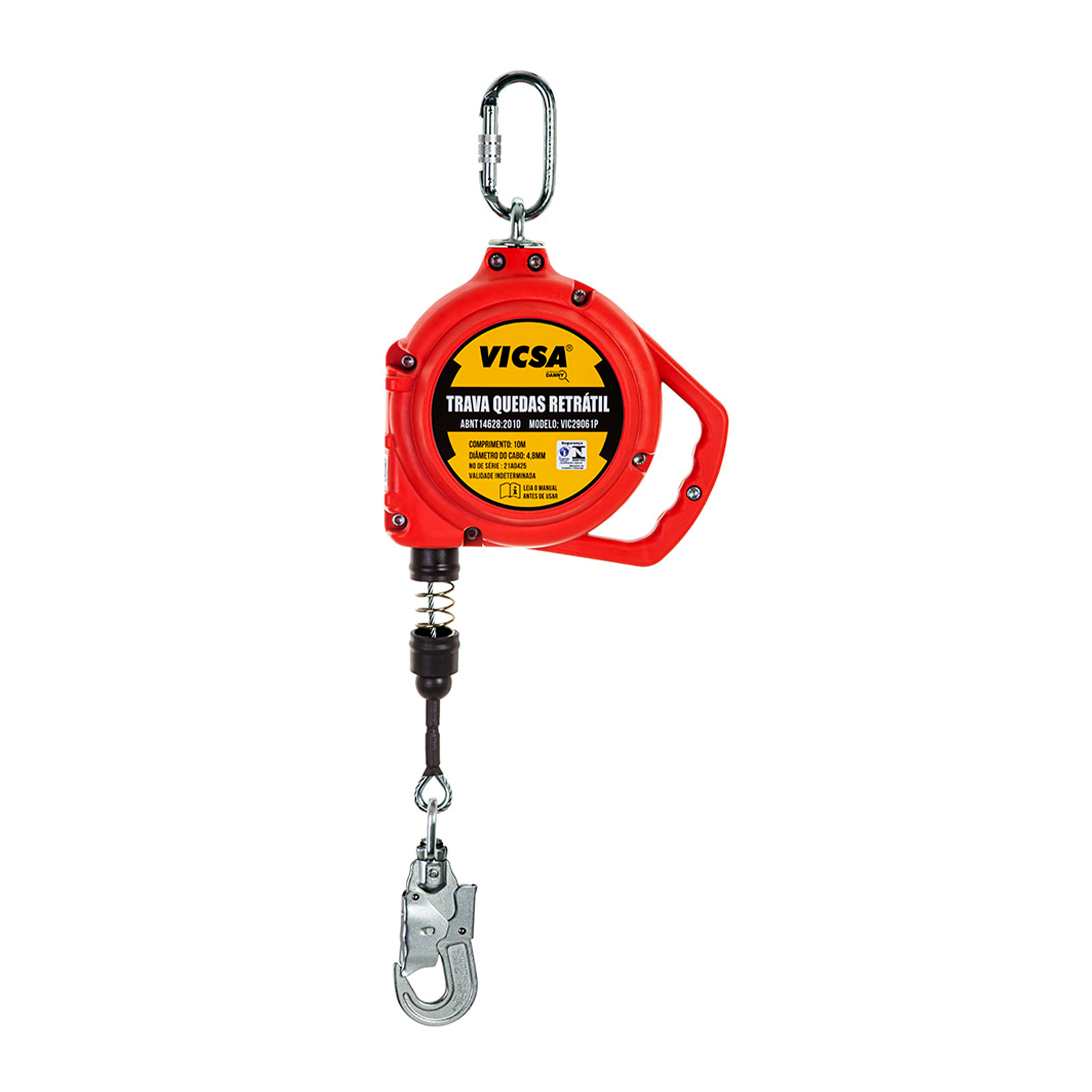 TRAVA QUEDAS VICSA VIC29061 N RETRATIL CAIXA PLASTICA E CABO ACO INOX 10 MT