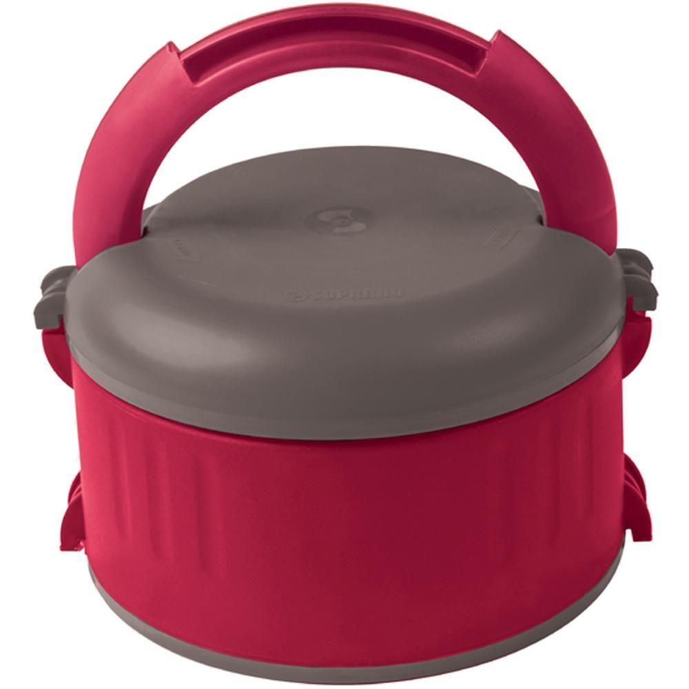 MARMITA TERMICA SOPRANO COM TAMPA ROSCA VERMELHA 1,5 LITROS