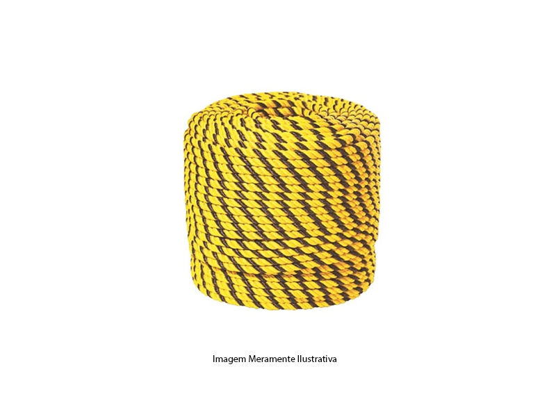 CORDA POLIETILENO TORCIDA AMARELO / PRETO 10 MM