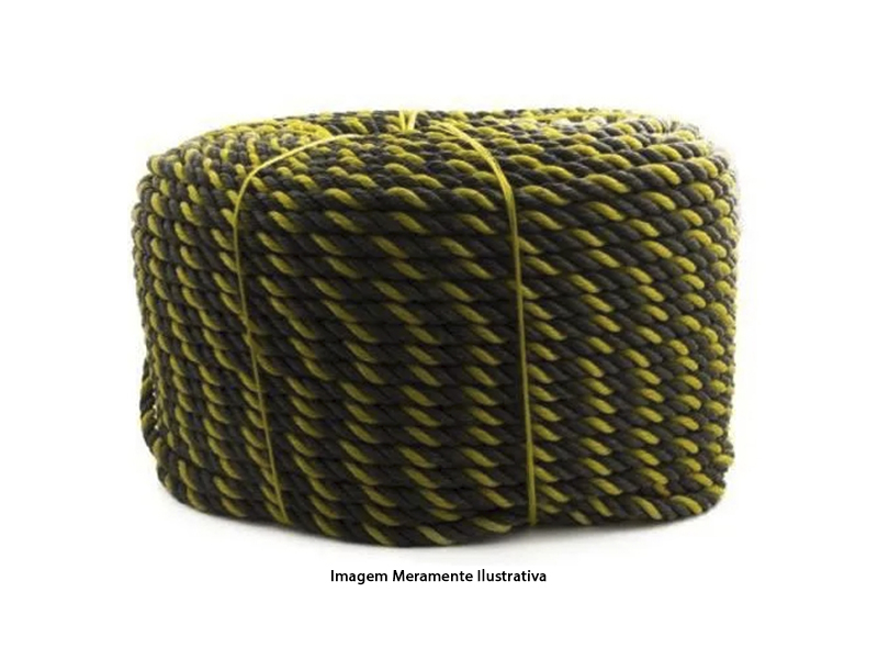 CORDA POLIETILENO TORCIDA AMARELO-PRETO 16MM X 220 MT