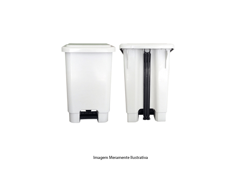 LIXEIRA 50 L COM PEDAL BRANCO